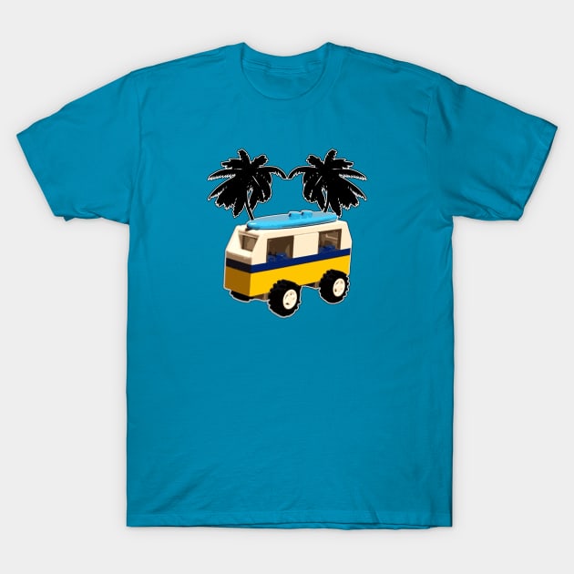 Brick Creations - Sunshine Surfer Camper Van T-Shirt by druscilla13